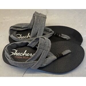 Skechers Meditation Studio Kicks Yoga Foam Sandals Grey Slingback Women's Size 7